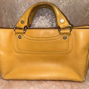 Celine Yellow Leather Satchel